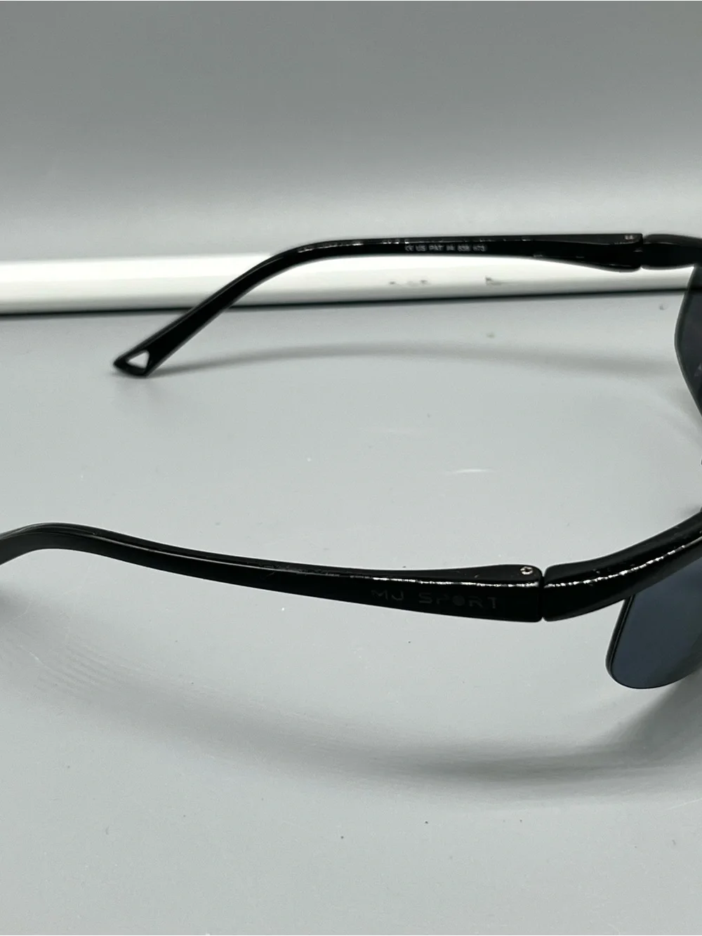 Maui Jim Black Frame Grey Lens Shield Sunglasses with Brown Case